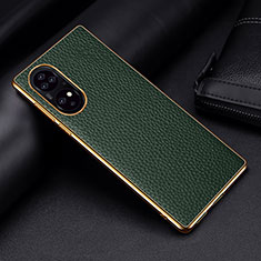 Custodia Lusso Pelle Cover DL2 per Huawei P50 Pro Verde