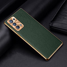 Custodia Lusso Pelle Cover DL2 per Oppo Reno6 Pro 5G Verde