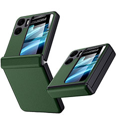 Custodia Lusso Pelle Cover DL3 per Oppo Find N2 Flip 5G Verde