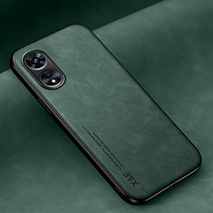 Custodia Lusso Pelle Cover DY1 per Oppo A1 5G Verde