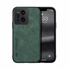 Custodia Lusso Pelle Cover DY1 per Oppo Find X3 5G Verde