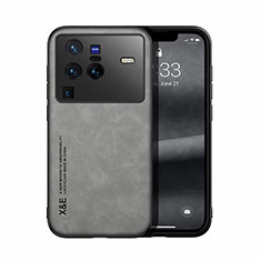 Custodia Lusso Pelle Cover DY1 per Vivo X80 Pro 5G Grigio