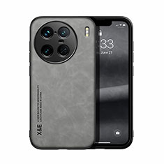 Custodia Lusso Pelle Cover DY1 per Vivo X90 Pro+ Plus 5G Grigio