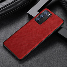 Custodia Lusso Pelle Cover GS2 per Oppo Reno6 Pro 5G India Rosso