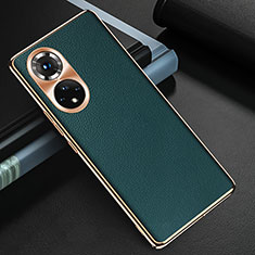 Custodia Lusso Pelle Cover GS3 per Huawei Honor 50 5G Verde