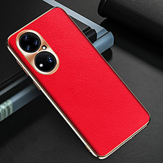 Custodia Lusso Pelle Cover GS3 per Huawei P50 Rosso