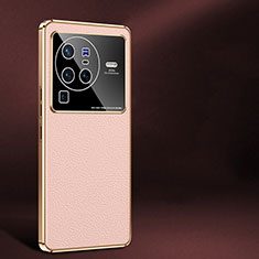 Custodia Lusso Pelle Cover JB2 per Vivo X80 Pro 5G Rosa