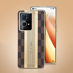 Custodia Lusso Pelle Cover JB4 per Oppo Reno7 Pro 5G Marrone