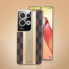 Custodia Lusso Pelle Cover JB4 per Oppo Reno8 Pro 5G Marrone