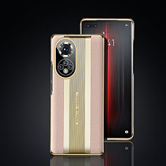 Custodia Lusso Pelle Cover JB6 per Huawei Honor 50 Pro 5G Oro