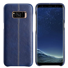 Custodia Lusso Pelle Cover L01 per Samsung Galaxy S8 Plus Blu