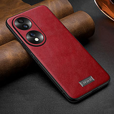 Custodia Lusso Pelle Cover LD1 per Huawei Honor 70 5G Rosso