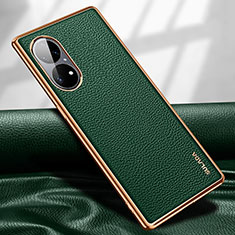 Custodia Lusso Pelle Cover LD1 per Huawei P50 Verde