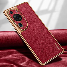 Custodia Lusso Pelle Cover LD1 per Huawei P60 Art Rosso