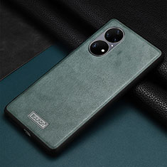 Custodia Lusso Pelle Cover LD2 per Huawei P50 Pro Verde