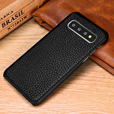 Custodia Lusso Pelle Cover P01 per Samsung Galaxy S10 Nero