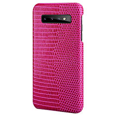 Custodia Lusso Pelle Cover P02 per Samsung Galaxy S10e Rosa Caldo