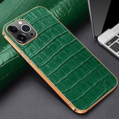 Custodia Lusso Pelle Cover per Apple iPhone 14 Pro Verde