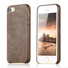 Custodia Lusso Pelle Cover per Apple iPhone SE Marrone