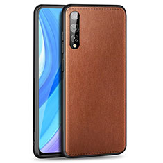 Custodia Lusso Pelle Cover per Huawei Enjoy 10S Marrone