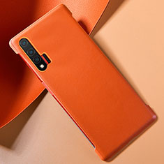 Custodia Lusso Pelle Cover per Huawei Nova 6 5G Arancione