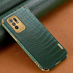 Custodia Lusso Pelle Cover per Oppo A95 5G Verde