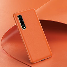 Custodia Lusso Pelle Cover per Oppo Find X2 Pro Arancione