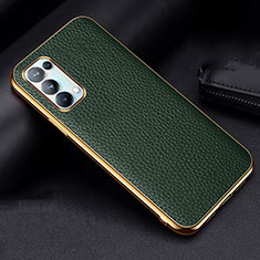 Custodia Lusso Pelle Cover per Oppo Find X3 Lite 5G Verde