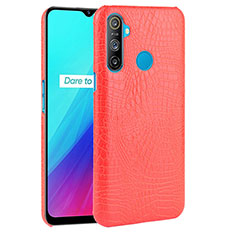 Custodia Lusso Pelle Cover per Realme C3 Rosso