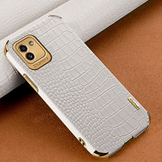 Custodia Lusso Pelle Cover per Samsung Galaxy A03 Bianco