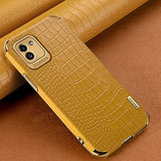 Custodia Lusso Pelle Cover per Samsung Galaxy A03 Giallo