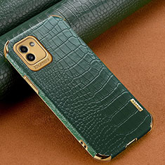 Custodia Lusso Pelle Cover per Samsung Galaxy A03 Verde