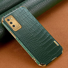 Custodia Lusso Pelle Cover per Samsung Galaxy A03s Verde