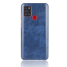 Custodia Lusso Pelle Cover per Samsung Galaxy A21s Blu