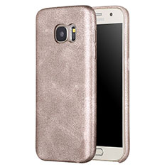 Custodia Lusso Pelle Cover per Samsung Galaxy S7 G930F G930FD Oro