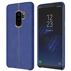 Custodia Lusso Pelle Cover per Samsung Galaxy S9 Plus Blu