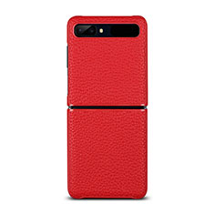 Custodia Lusso Pelle Cover per Samsung Galaxy Z Flip 5G Rosso