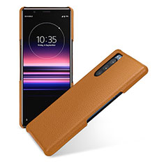 Custodia Lusso Pelle Cover per Sony Xperia 5 Marrone