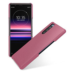 Custodia Lusso Pelle Cover per Sony Xperia 5 Rosa