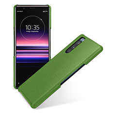 Custodia Lusso Pelle Cover per Sony Xperia 5 Verde