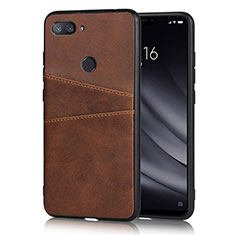 Custodia Lusso Pelle Cover per Xiaomi Mi 8 Lite Marrone