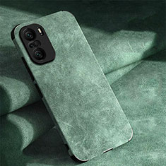 Custodia Lusso Pelle Cover per Xiaomi Poco F3 5G Verde