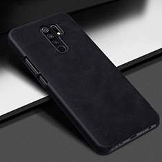 Custodia Lusso Pelle Cover per Xiaomi Redmi 9 Prime India Nero