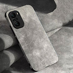 Custodia Lusso Pelle Cover per Xiaomi Redmi K40 5G Grigio