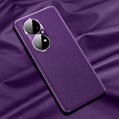 Custodia Lusso Pelle Cover QK1 per Huawei P50e Viola