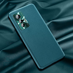 Custodia Lusso Pelle Cover QK1 per Vivo X70t Verde