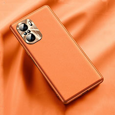 Custodia Lusso Pelle Cover QK1 per Xiaomi Mi 11i 5G Arancione