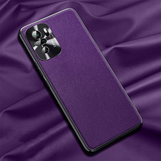 Custodia Lusso Pelle Cover QK1 per Xiaomi Redmi Note 10 4G Viola