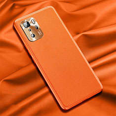 Custodia Lusso Pelle Cover QK1 per Xiaomi Redmi Note 10 Pro 5G Arancione
