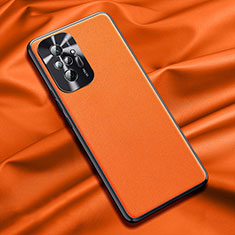 Custodia Lusso Pelle Cover QK1 per Xiaomi Redmi Note 10 Pro Max Arancione
